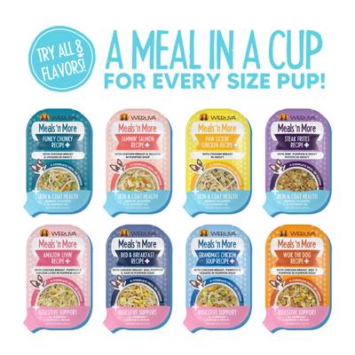Show full view: Weruva Meals 'n More Natural Wet Dog Food, Paw Lickin’ Chicken Plus Skin & Coat Health, 3.5-oz cup, 12 count slide 6 of 13