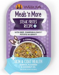 Weruva Meals 'n More Natural Wet Dog Food, Steak Frites Dinner Plus Skin & Coat Health, 3.5-oz cup, 12 count slide 1 of 9