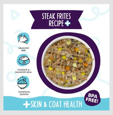 Show full view: Weruva Meals 'n More Natural Wet Dog Food, Steak Frites Dinner Plus Skin & Coat Health, 3.5-oz cup, 12 count slide 4 of 13