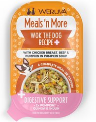 Weruva Meals 'n More Natural Wet Dog Food, Wok The Dog Plus Digestive Support, 3.5-oz cup, 12 count