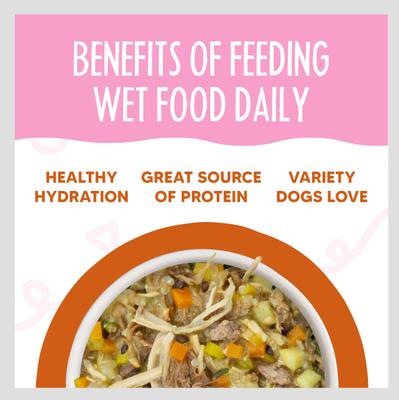 Show full view: Weruva Meals 'n More Natural Wet Dog Food, Wok The Dog Plus Digestive Support, 3.5-oz cup, 12 count slide 7 of 13