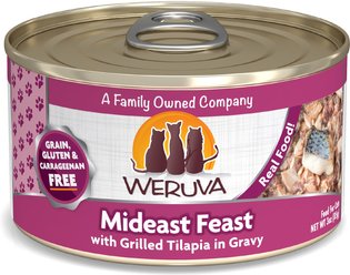 Weruva Mideast Feast Grilled Tilapia in Gravy Grain-Free Wet Cat Food, 3-oz, case of 24