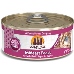 Weruva Mideast Feast Grilled Tilapia in Gravy Grain-Free Wet Cat Food, 5.5-oz, case of 24