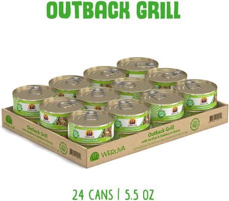 Show full view: Weruva Outback Grill with Trevally & Barramundi Grain-Free Canned Cat Food, 5.5-oz, case of 24 slide 3 of 13