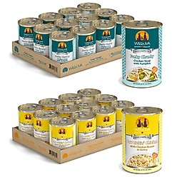 Weruva Paw Lickin' Chicken in Gravy + Funky Chunky Chicken Soup with Pumpkin Canned Dog Food