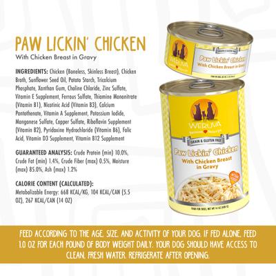 Show full view: Weruva Paw Lickin' Chicken in Gravy + Funky Chunky Chicken Soup with Pumpkin Canned Dog Food slide 4 of 9