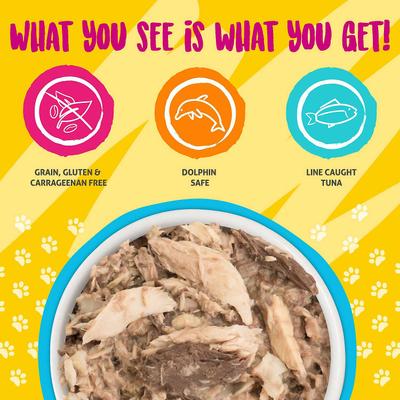 Show full view: Weruva Paw Lickin' Chicken in Gravy Grain-Free Canned Cat Food, 3-oz, case of 24 + Weruva Mideast Feast with Grilled Tilapia in Gravy Grain-Free Canned Cat Food, 3-oz, case of 24 slide 5 of 5