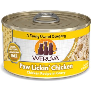 Weruva Paw Lickin' Chicken in Gravy Grain-Free Canned Cat Food, 3-oz, case of 24