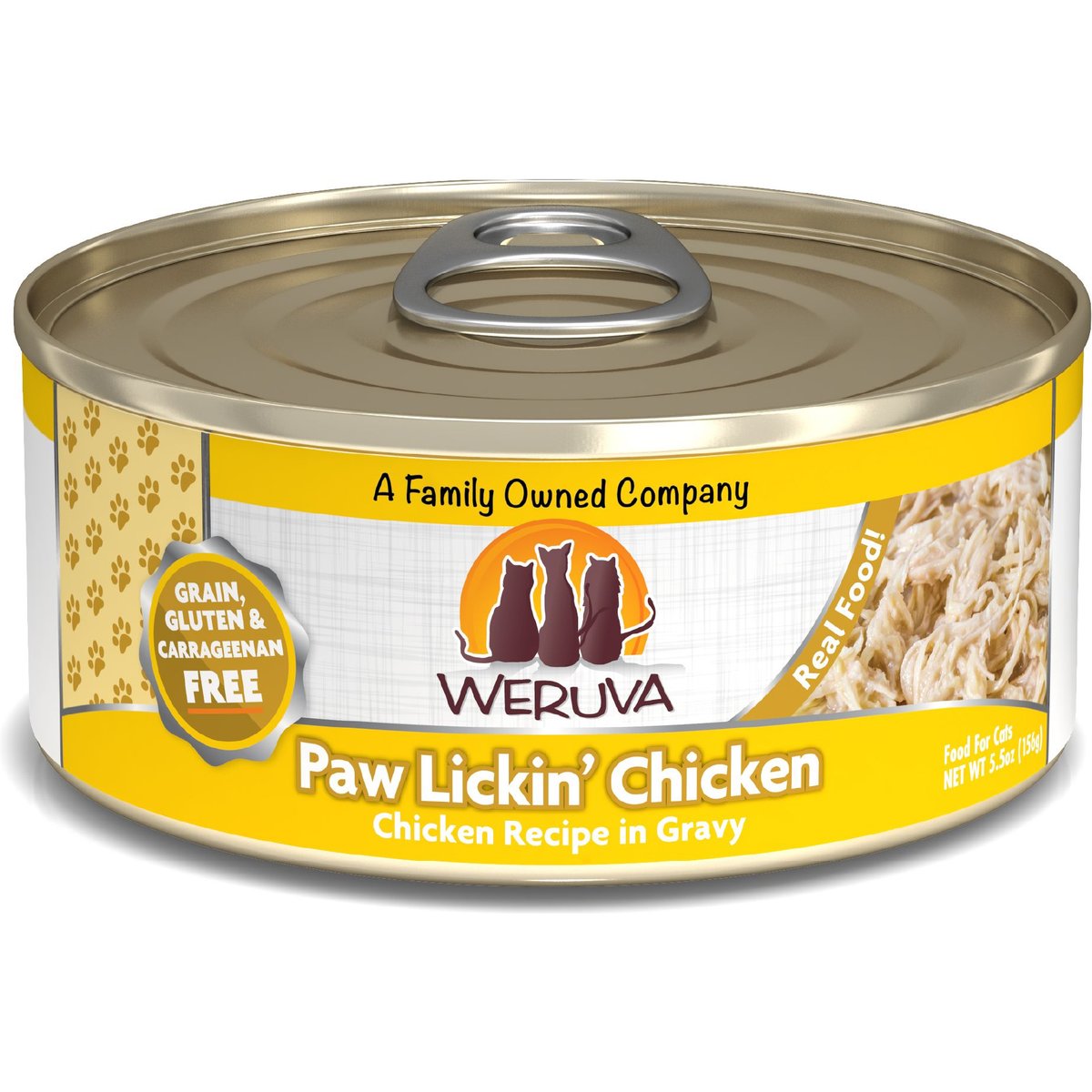 Weruva Paw Lickin' Chicken in Gravy Canned Cat Food, 5.5oz, case of 24