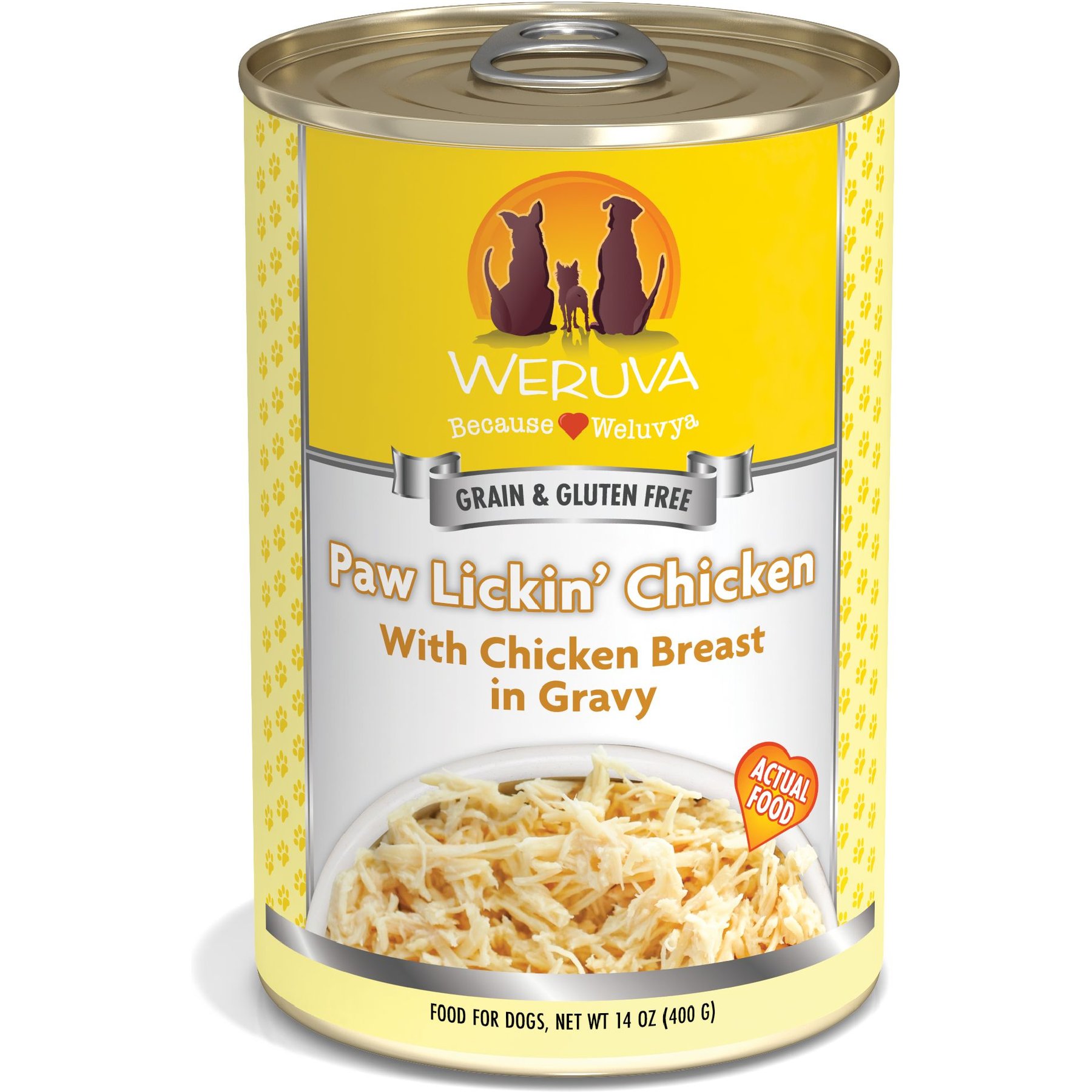 Weruva Paw Lickin' Chicken in Gravy Canned Dog Food, 14-oz can, 12 ct