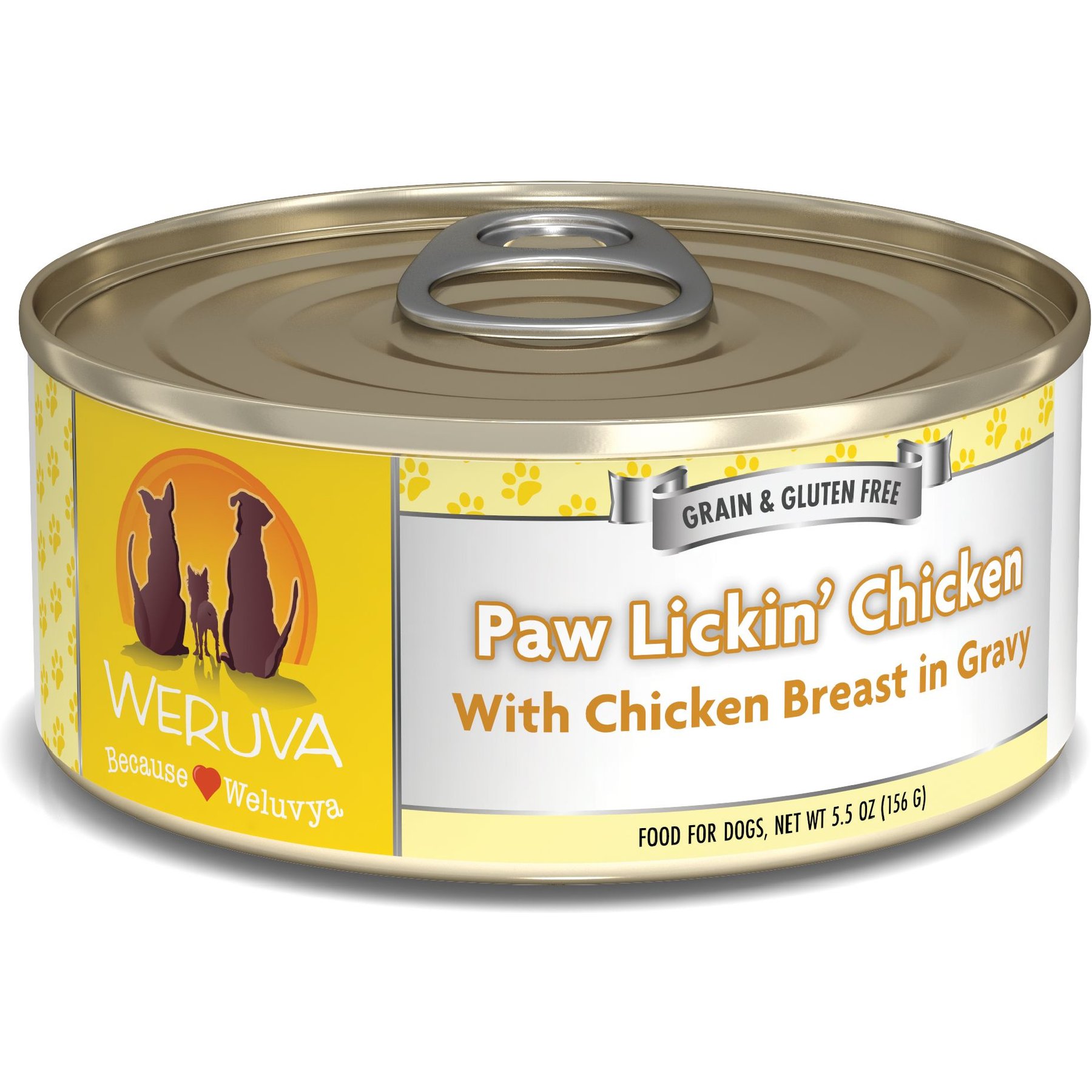 Weruva Paw Lickin' Chicken in Gravy Canned Dog Food, 5.5oz, case of 24