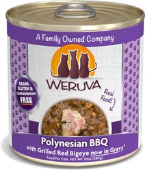 Weruva Polynesian BBQ with Grilled Red Bigeye Grain-Free Canned Cat Food, 10-oz, case of 12