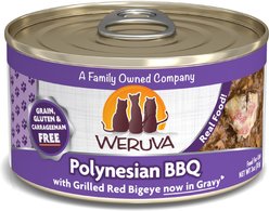 Weruva Polynesian BBQ with Grilled Red Bigeye Grain-Free Canned Cat Food, 3-oz, case of 24