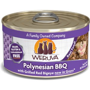Weruva Polynesian BBQ with Grilled Red Bigeye Grain-Free Canned Cat Food, 3-oz, case of 24