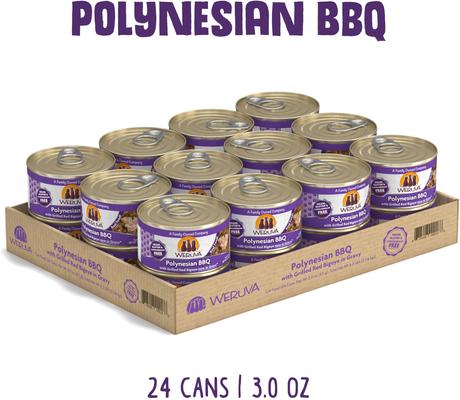 Show full view: Weruva Polynesian BBQ with Grilled Red Bigeye Grain-Free Canned Cat Food, 3-oz, case of 24 slide 3 of 13