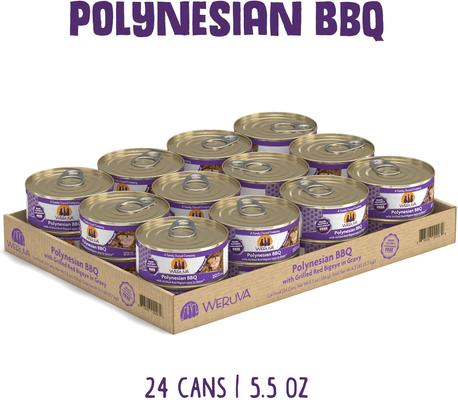 Show full view: Weruva Polynesian BBQ with Grilled Red Bigeye Grain-Free Canned Cat Food, 5.5-oz, case of 24 slide 3 of 13