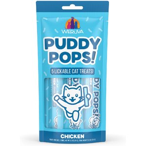 Weruva Puddy Pops Chicken Grain-Free Lickable Cat Treats, 0.5-oz tube, 5 count