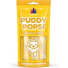 Weruva Puddy Pops Chicken & Pumpkin Grain-Free Lickable Cat Treats, 0.5-oz tube, 5 count
