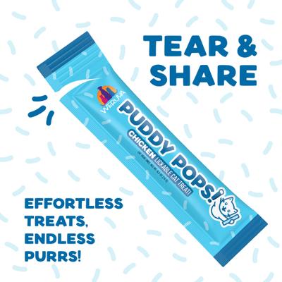 Show full view: Weruva Puddy Pops Chicken & Pumpkin Grain-Free Lickable Cat Treats, 0.5-oz tube, 5 count slide 7 of 11