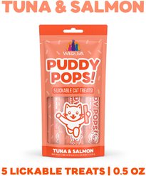 Weruva Puddy Pops Tuna & Salmon Grain-Free Lickable Cat Treats, 0.5-oz tube, 5 count slide 2 of 8