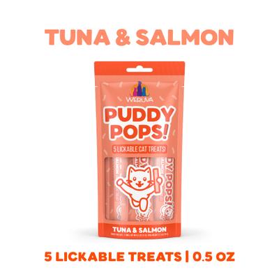 Show full view: Weruva Puddy Pops Tuna & Salmon Grain-Free Lickable Cat Treats, 0.5-oz tube, 5 count slide 3 of 11