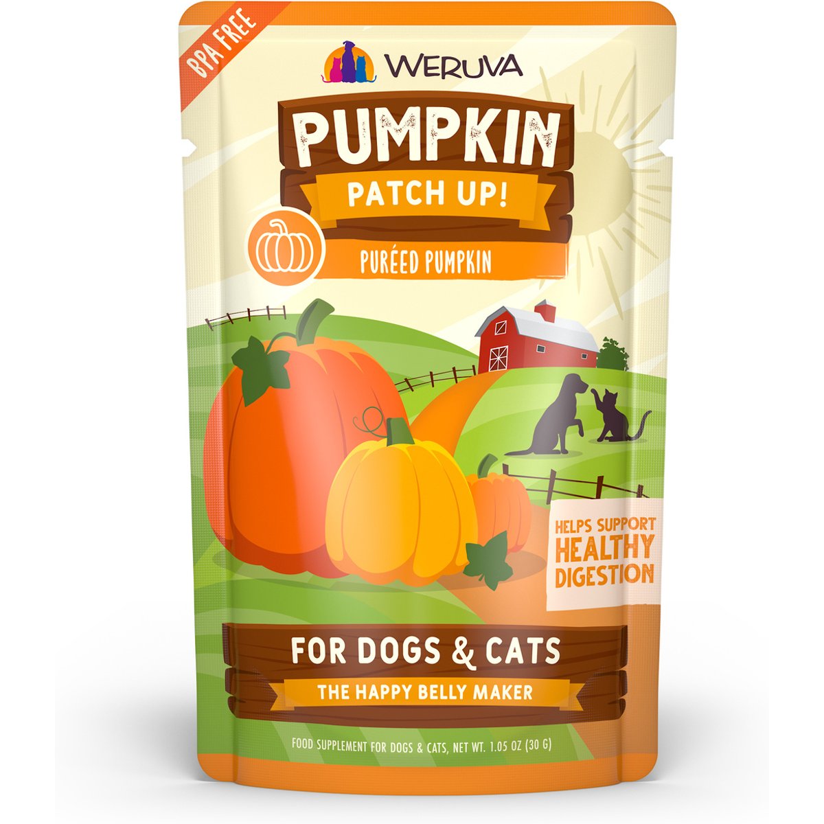 Weruva Pumpkin Patch Up! Dog & Cat Food Supplement, 1.05-oz, 12 ct
