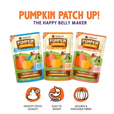 Show full view: Weruva Pumpkin Patch Up! Pumpkin Pumpkin, What's Your Function? Variety Pack Dog & Cat Wet Food Supplement, 1.05-oz pouch, case of 12 slide 4 of 12