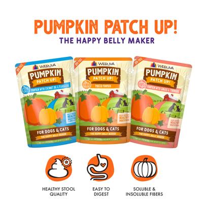 Show full view: Weruva Pumpkin Patch Up! Pumpkin Pumpkin, What's Your Function? Variety Pack Dog & Cat Wet Food Supplement, 2.8-oz pouch, case of 12 slide 4 of 12