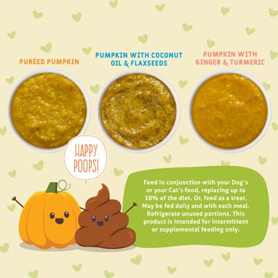 Show full view: Weruva Pumpkin Patch Up! Pumpkin Pumpkin, What's Your Function? Variety Pack Dog & Cat Wet Food Supplement, 2.8-oz pouch, case of 12 slide 5 of 12