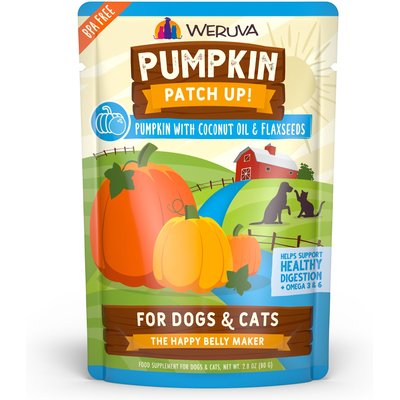 Weruva Weruva Pumpkin Patch Up! Pumpkin with Coconut Oil & Flaxseeds Dog & Cat Wet Food Supplement, 2.8-oz pouch, case of 12