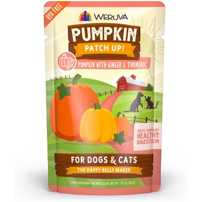 Weruva Weruva Pumpkin Patch Up! Pumpkin with Ginger & Turmeric Dog & Cat Wet Food Supplement, 1.05-oz pouch, case of 12