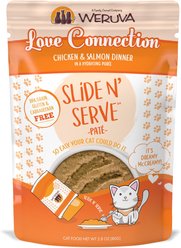 Weruva Slide N' Serve Love Connection Chicken & Salmon Dinner Pate Grain-Free Cat Food Pouches, 2.8-oz pouch, case of 12 slide 1 of 9