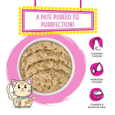 Show full view: Weruva Slide N' Serve Meal of fortune Chicken Breast Dinner with Chicken Liver Pate Grain-Free Cat Food Pouches, 5.5-oz pouch, case of 12 slide 4 of 13