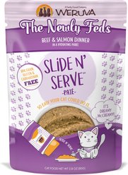 Weruva Slide N' Serve The Newly Feds Beef & Salmon Dinner Pate Grain-Free Cat Food Pouches, 2.8-oz pouch, case of 12 slide 1 of 9