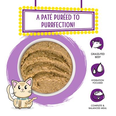 Show full view: Weruva Slide N' Serve The Newly Feds Beef & Salmon Dinner Pate Grain-Free Cat Food Pouches, 2.8-oz pouch, case of 12 slide 4 of 13