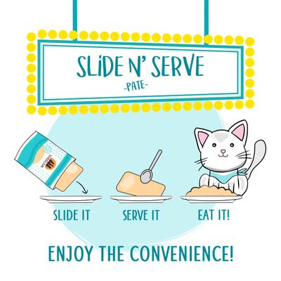 Show full view: Weruva Slide N' Serve The Newly Feds Beef & Salmon Dinner Pate Grain-Free Cat Food Pouches, 5.5-oz pouch, case of 12 slide 6 of 13