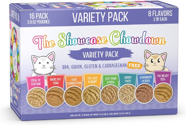 Weruva Slide N' Serve The Showcase Chowdown Variety Pack Pate Grain-Free Cat Food Pouches