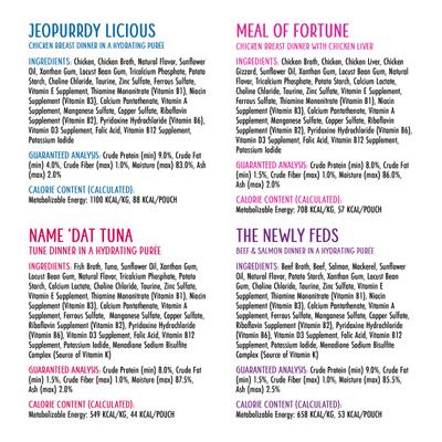 Show full view: Weruva Slide N' Serve The Showcase Chowdown Variety Pack Pate Grain-Free Cat Food Pouches, 2.8-oz pouch, case of 16 slide 7 of 13