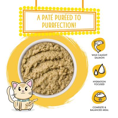 Show full view: Weruva Slide N' Serve The Slice is Right Wild Caught Salmon Dinner Pate Grain-Free Cat Food Pouches, 5.5-oz pouch, case of 12 slide 4 of 13