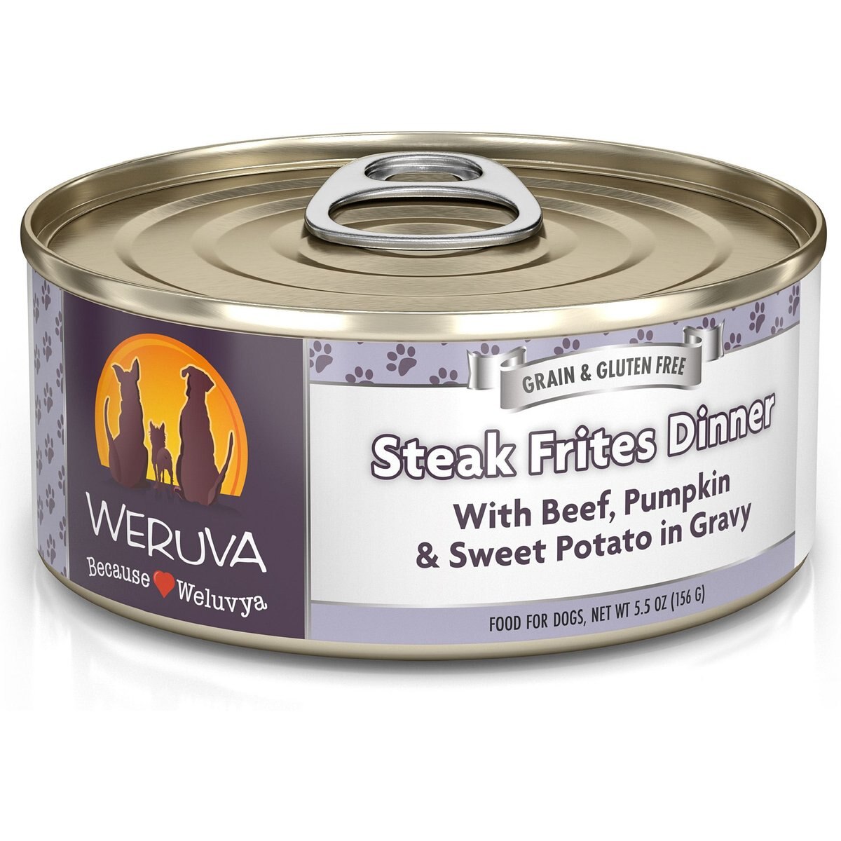 Weruva Beef, Pumpkin & Sweet Potatoes Dog Food, 5.5-oz can, case of 24
