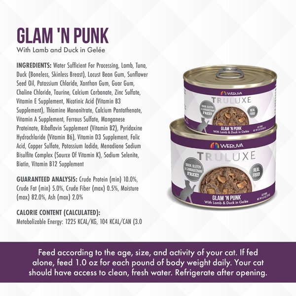 Weruva Truluxe Glam 'N Punk with Lamb & Duck in Gelee Grain-Free Canned Cat Food