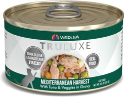 Weruva Truluxe Mediterranean Harvest Tuna & Veggies in Gravy Grain-Free Wet Cat Food, 3-oz, case of 24