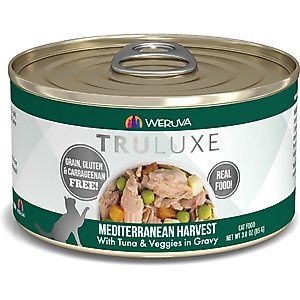 Weruva Truluxe Mediterranean Harvest Tuna & Veggies in Gravy Grain-Free Wet Cat Food, 3-oz, case of 24