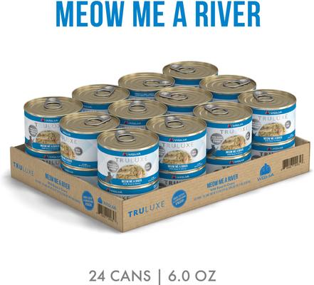 Show full view: Weruva Truluxe Meow Me A River with Basa in Gravy Grain-Free Canned Cat Food, 6-oz, case of 24 slide 3 of 13