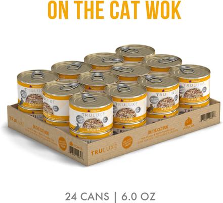 Show full view: Weruva Truluxe On The Cat Wok with Chicken & Beef in Pumpkin Soup Grain-Free Canned Cat Food, 6-oz, case of 24 slide 3 of 13