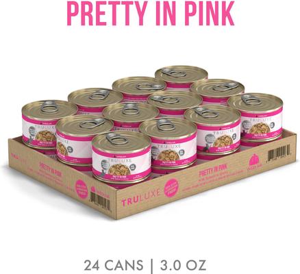 Show full view: Weruva Truluxe Pretty In Pink Salmon in Gravy Grain-Free Wet Cat Food, 3-oz, case of 24 slide 3 of 14