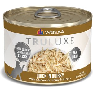 Weruva Truluxe Quick 'N Quirky with Chicken & Turkey in Gravy Grain-Free Canned Cat Food, 6-oz, case of 24