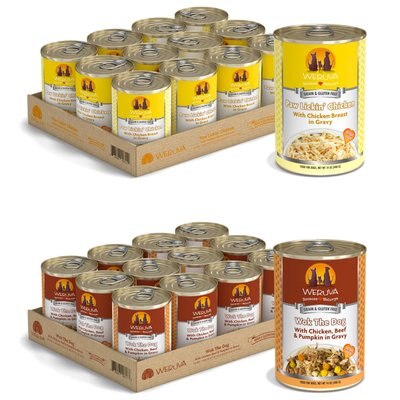 Weruva Weruva Wok the Dog with Chicken, Beef & Pumpkin in Gravy + Paw Lickin' Chicken in Gravy Canned Dog Food