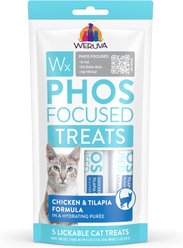 Weruva Wx Phos Focused Chicken & Tilapia Formula Grain-Free Lickable Cat Treats, 0.5-oz tube, 5 count