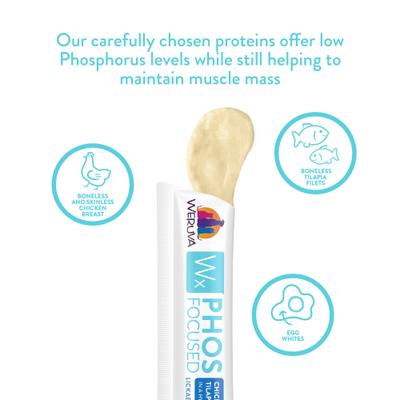 Show full view: Weruva Wx Phos Focused Chicken & Tilapia Formula Grain-Free Lickable Cat Treats, 0.5-oz tube, 5 count slide 6 of 11